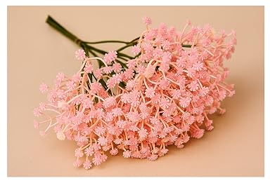 SPHINX Artificial Mini Baby's Breath Flower Sticks - Realistic Gypsophila Stems for Gifting, Home, Bedroom, Garden, Balcony (Height Approx. 29 cm) with 5 Forks per Stick - (10, Pink)