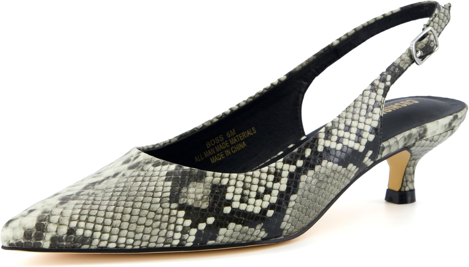 CUSHIONAIRE Women’s Boss Kitten Heel Sling Back Dress Shoe +Memory Foam, Wide Widths Available
