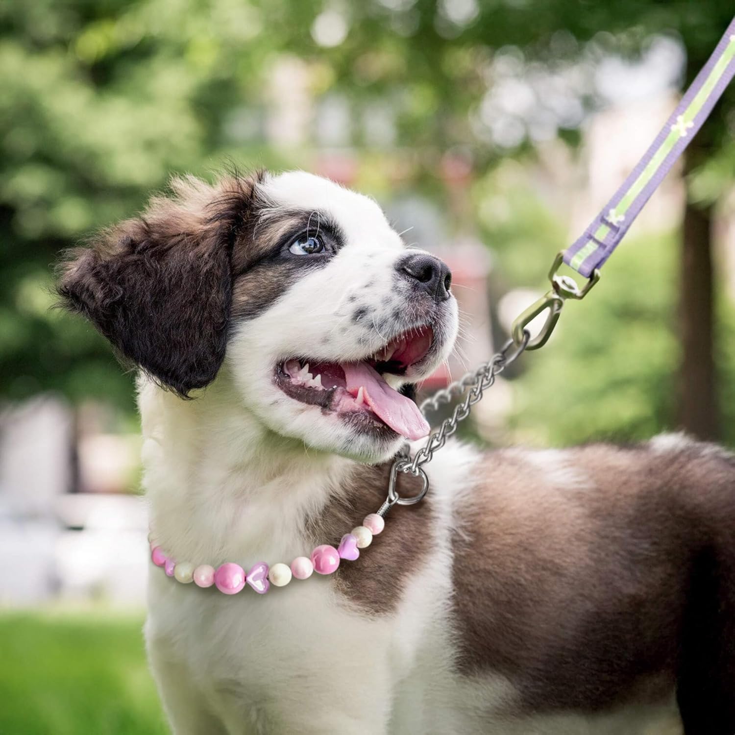 Sweet Pink Dog Necklace – Cute Decorative Jewelry Collar for Stylish Dogs, Perfect for Photos, Gifts & Special Moments