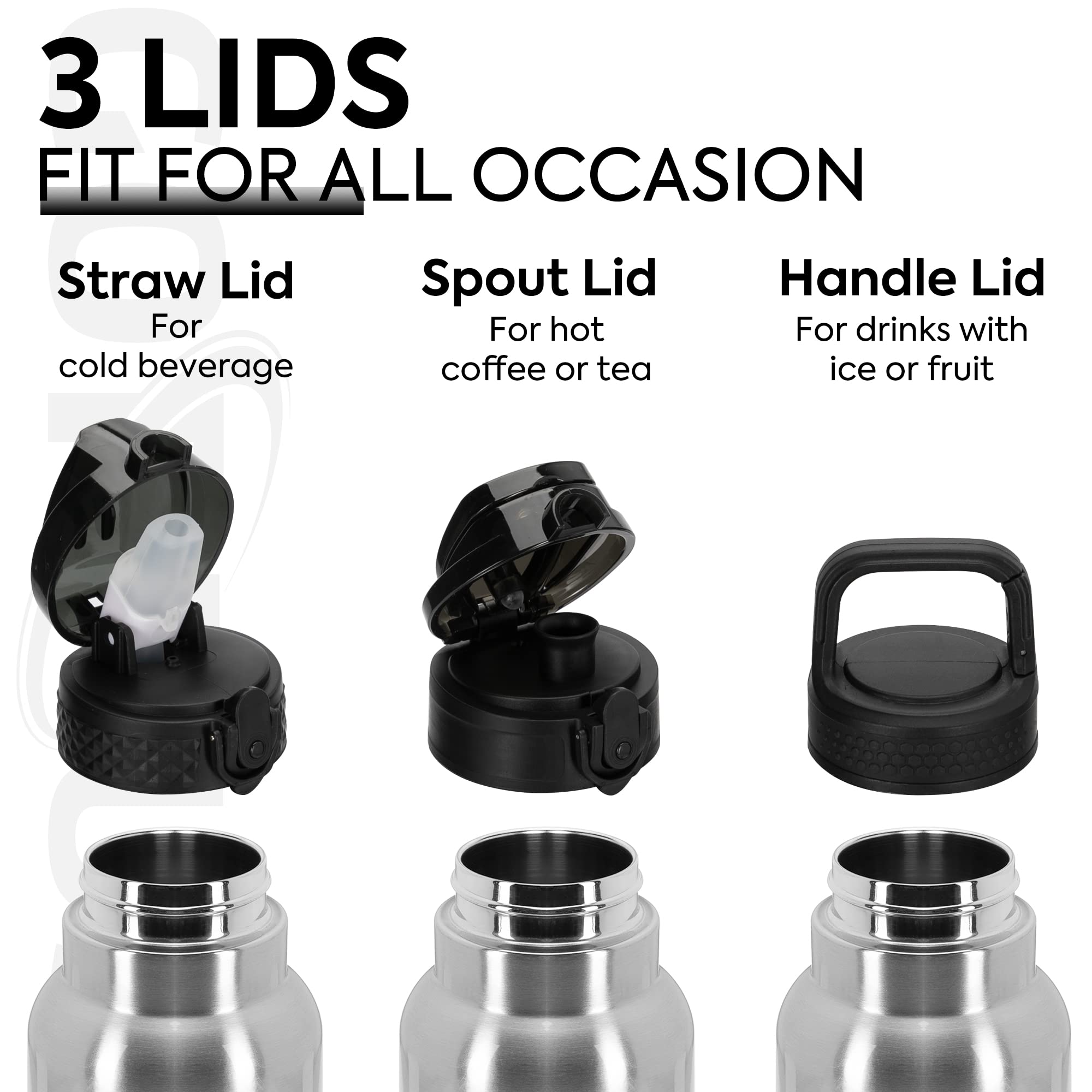 Borraccia Termica GOPPUS 750ml In Acciaio Inox - Doppia Parete, Mantiene Caldo/freddo 24h, Con Cannuccia - Senza BPA