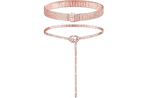 2-Piece Rose Gold Rhinestone Belts for Women: Shimmering Elegance for Your Wardrobe