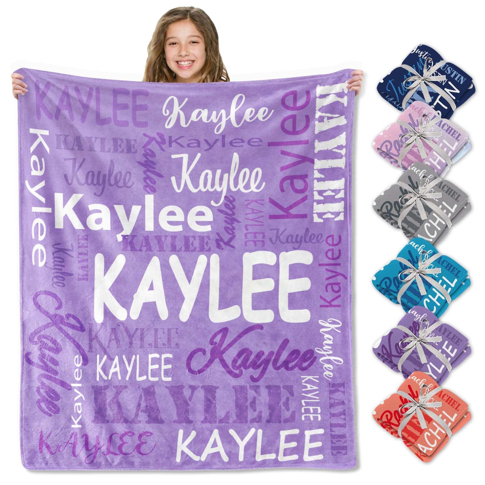 Ships Next Day, Personalized Blankets and Throws Custom Blanket with Name Customized Flannel Blanket for Kids Christmas Blanket Gifts for Teen Girls Boys