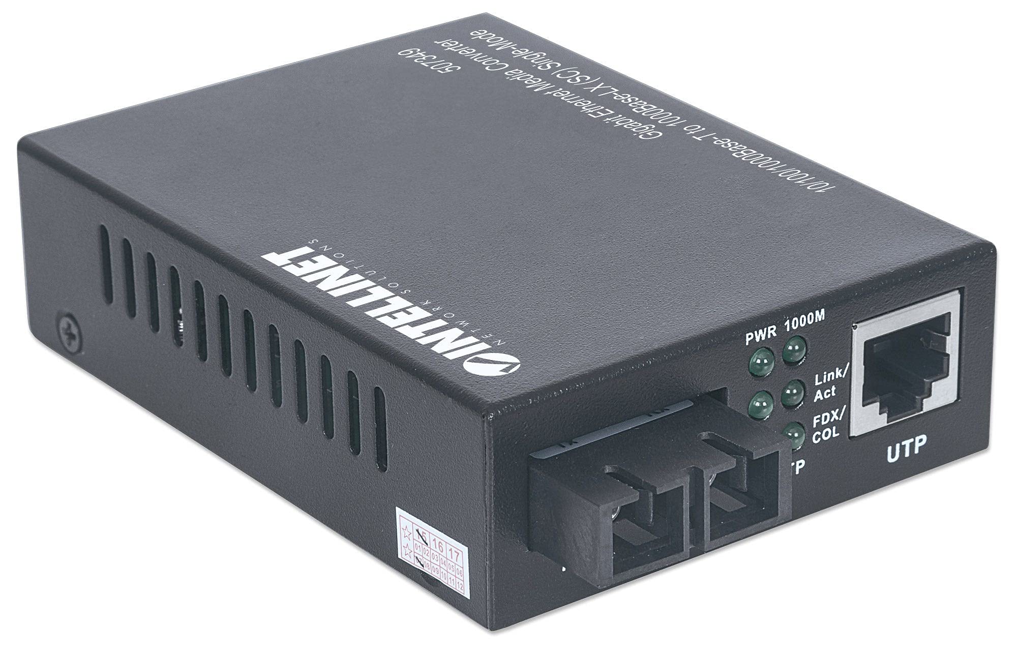 Intellinet 507349 convertitore multimediale di rete 1000 Mbit/s 1310 nm Modalità singola Nero