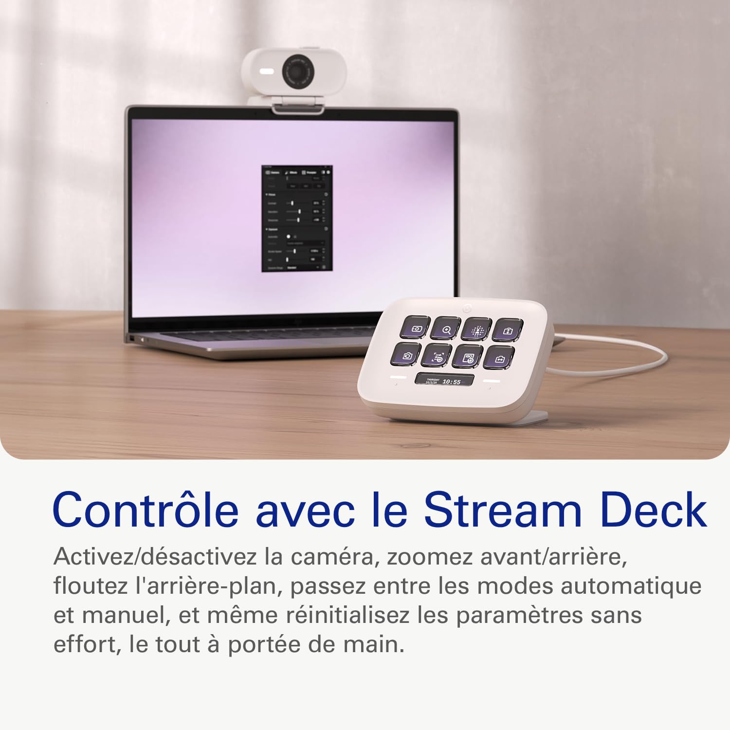 Elgato Facecam Neo Webcam Full HD avec bouchon de confidentialité et correction de lumière USB-C Plug-and-play PC/Mac