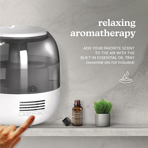 Miniatura 7 de Homedics Humidificador ultrasónico de llenado superior, niebla fría, boquilla de 360, hasta 25 horas de tiempo de funcionamiento, para habitación