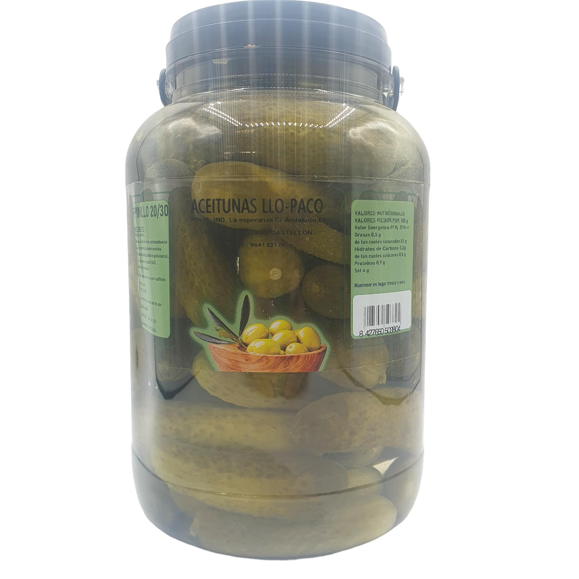 Pepinos Grandes Agridulces Garrafa Pet 2,5 Kg Pepinos Encurtidos Enteros Pepinillos Llo-Paco