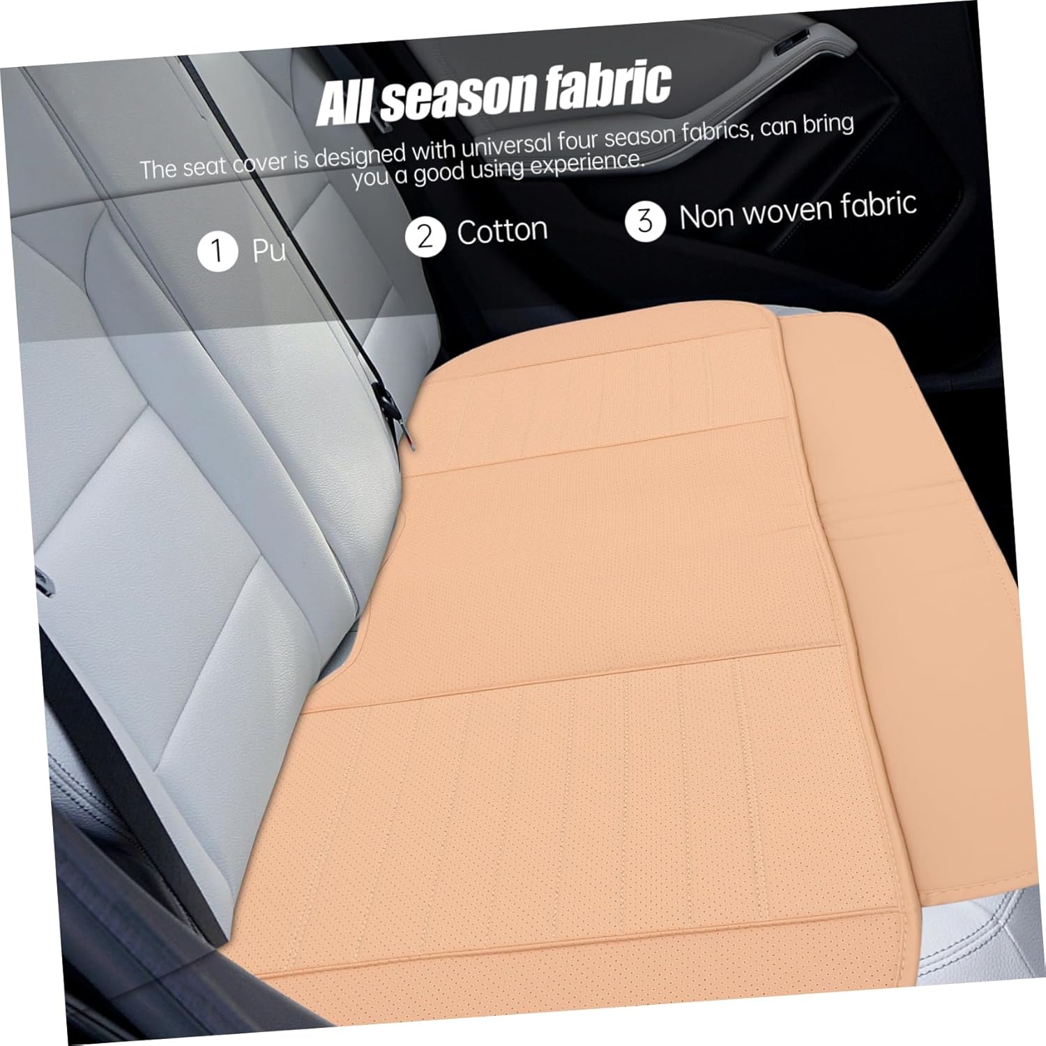 PRETYZOOM 1-Piece Full Coverage Car Seat Cushion Comfortable Auto Seat Pad for Seasons Universal Fit for Cars and SUVs Non-Slip Design