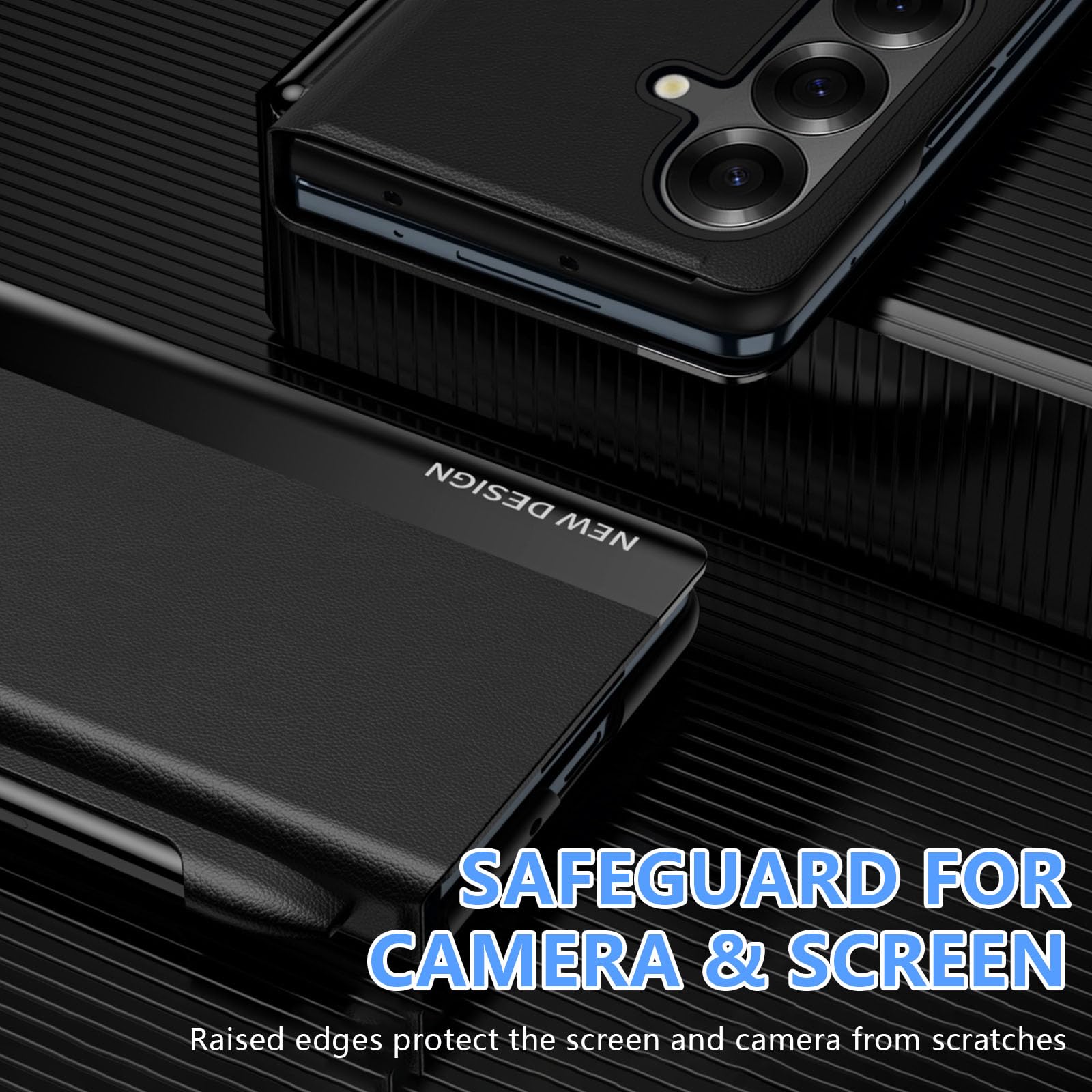 Custodia per Samsung Galaxy Z Fold 8 Ultra, con penna, colore nero | Custodia a libro Z Fold 8 Ultra con supporto, in pelle elettropieghevole, pieghevole a 360°, antiurto e antigraffio