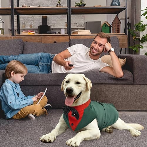 Vista 84 de Kuoser - Juego de traje y paliacate para perros grandes y medianos, tema de esmoquin, para bodas