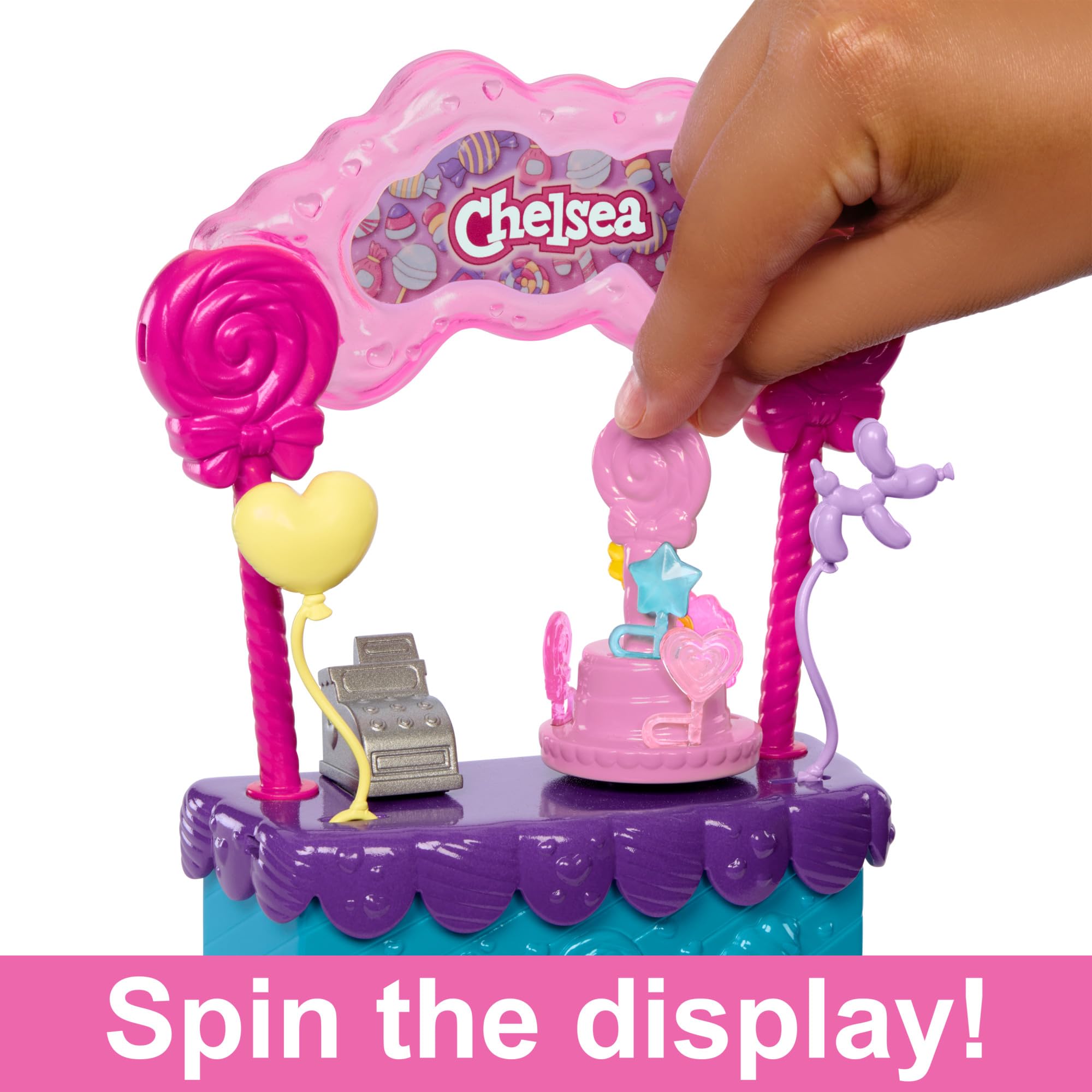 Barbie Chelsea Doll & Lollipop Stand Playset with Accessories, 10-Piece Toy Set from Barbie and Stacie to the Rescue movie, HRM07 - Image 3