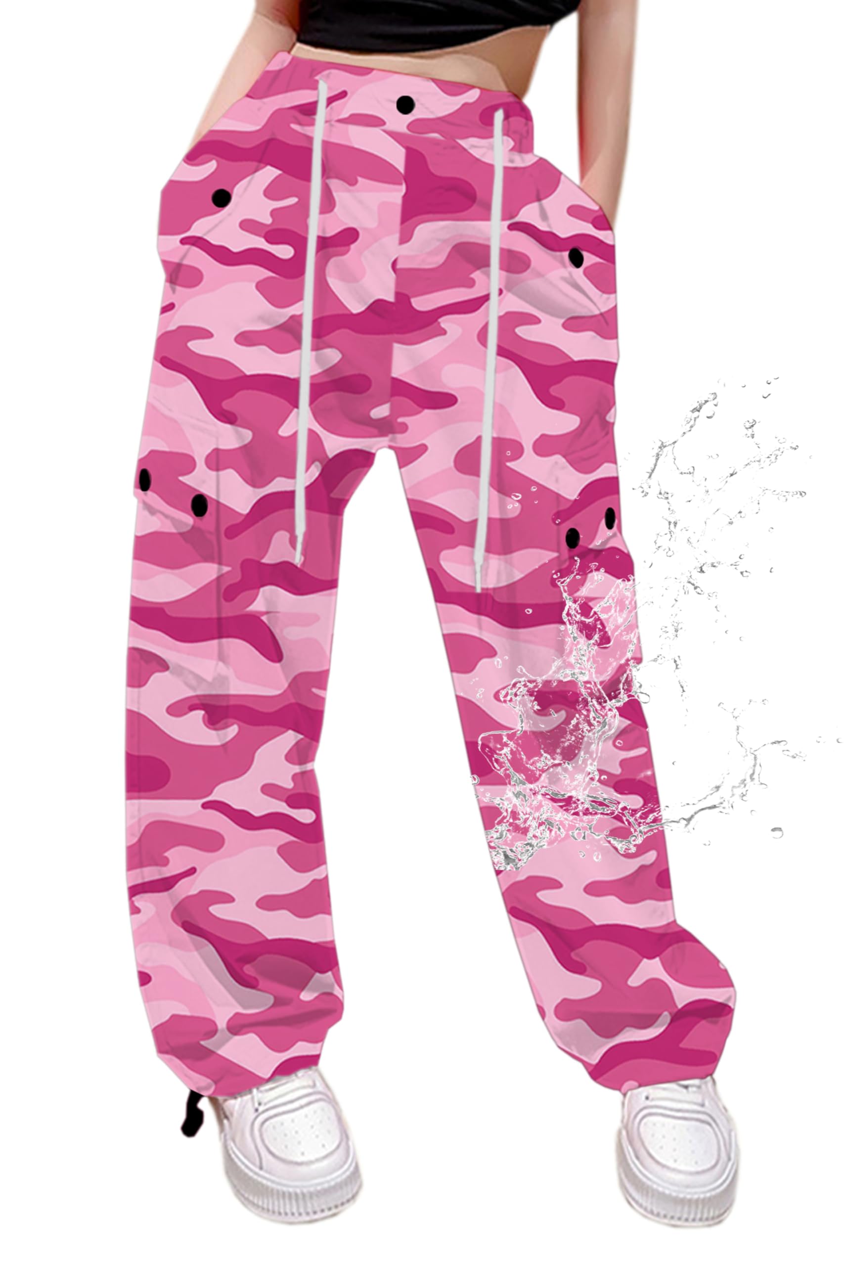 Cromoncent Girls &amp; Women Parachute Cargo Pants, 6Years-3XL