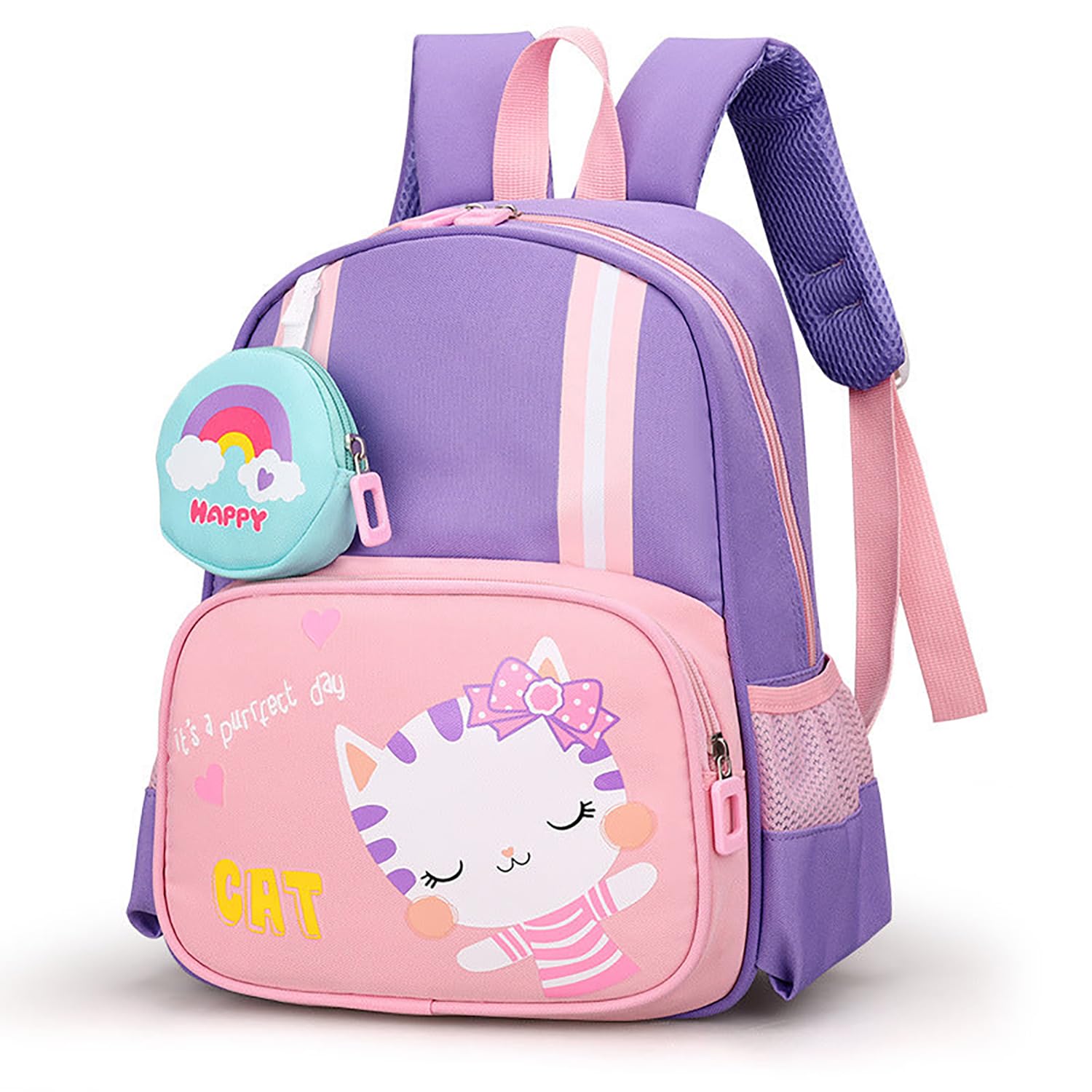 syga Kids Backpack Waterproof, Ultra-light School Bag with Coin Purse for Preschool and Kindergarten Students (Bright Purple)-picture-56
