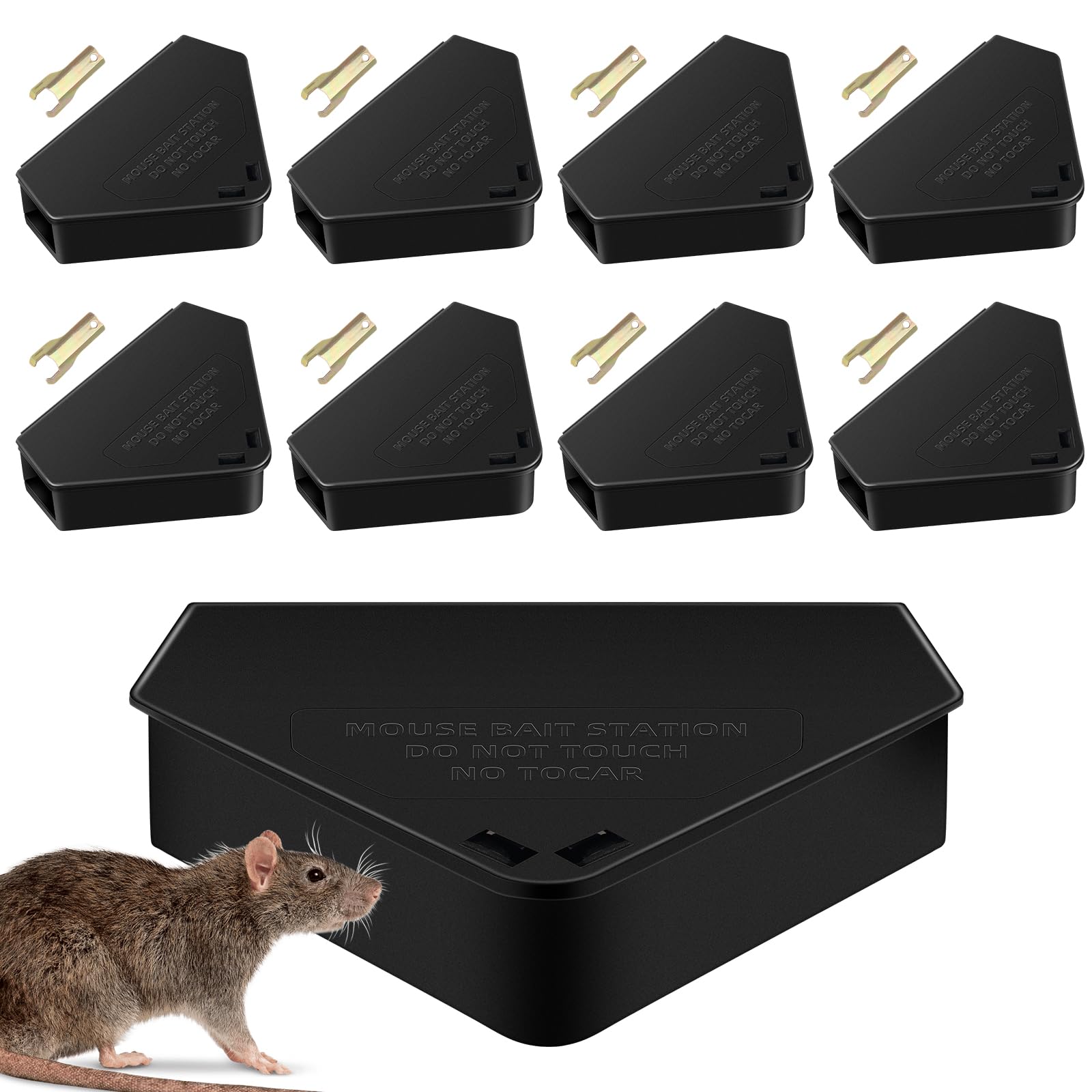 Photo 1 of 8 Pack Lockable Weatherproof Box with Keys, Secure Storage Container for Indoor & Outdoor Use, Heavy Duty Tamper-Proof Case, Black