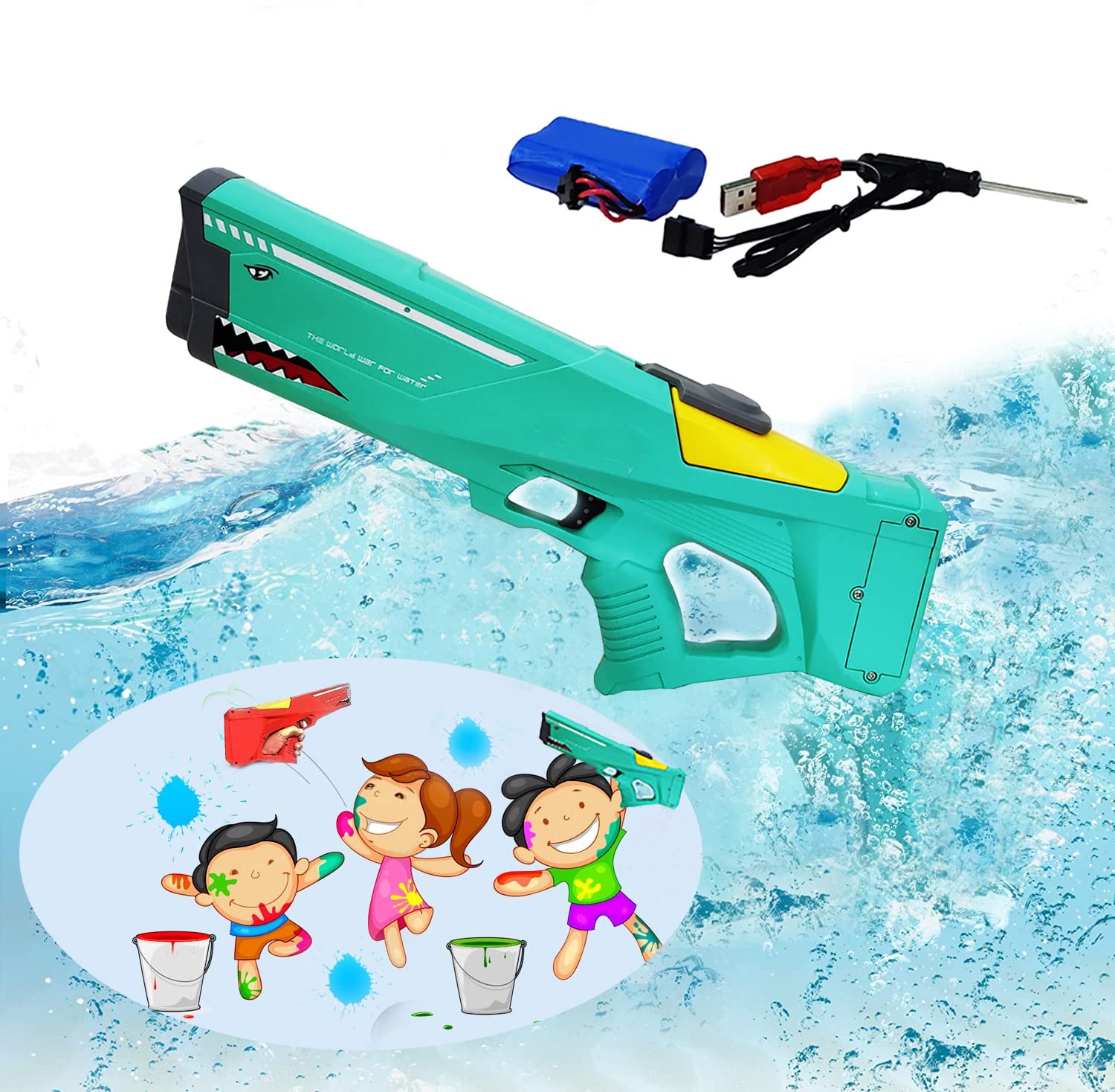 BITONA � Electric Water Gun for Teen Adults, Squirt Super Water Gun, Summer Beach Pool Outdoor Outside Water Toy Gun (1 Pc Random Color) (B0BX7B42W2) Amazon Price History, Amazon Price Tracker