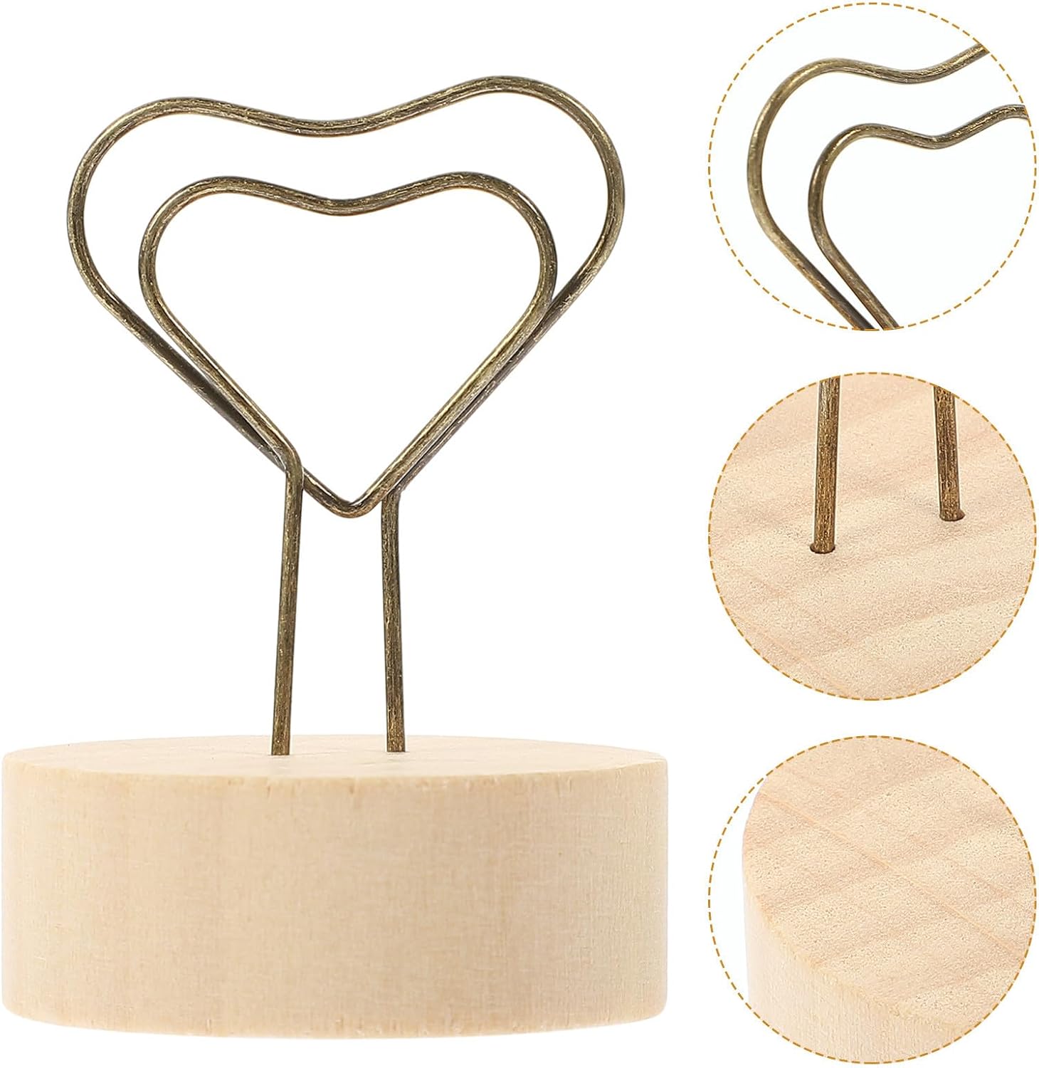 Uonlytech 10pcs Heart-Shaped Memo Note Clips Multi-Function Photo Card Holders Compact Tabletop Picture Clamps for Home Decoration and Party Display