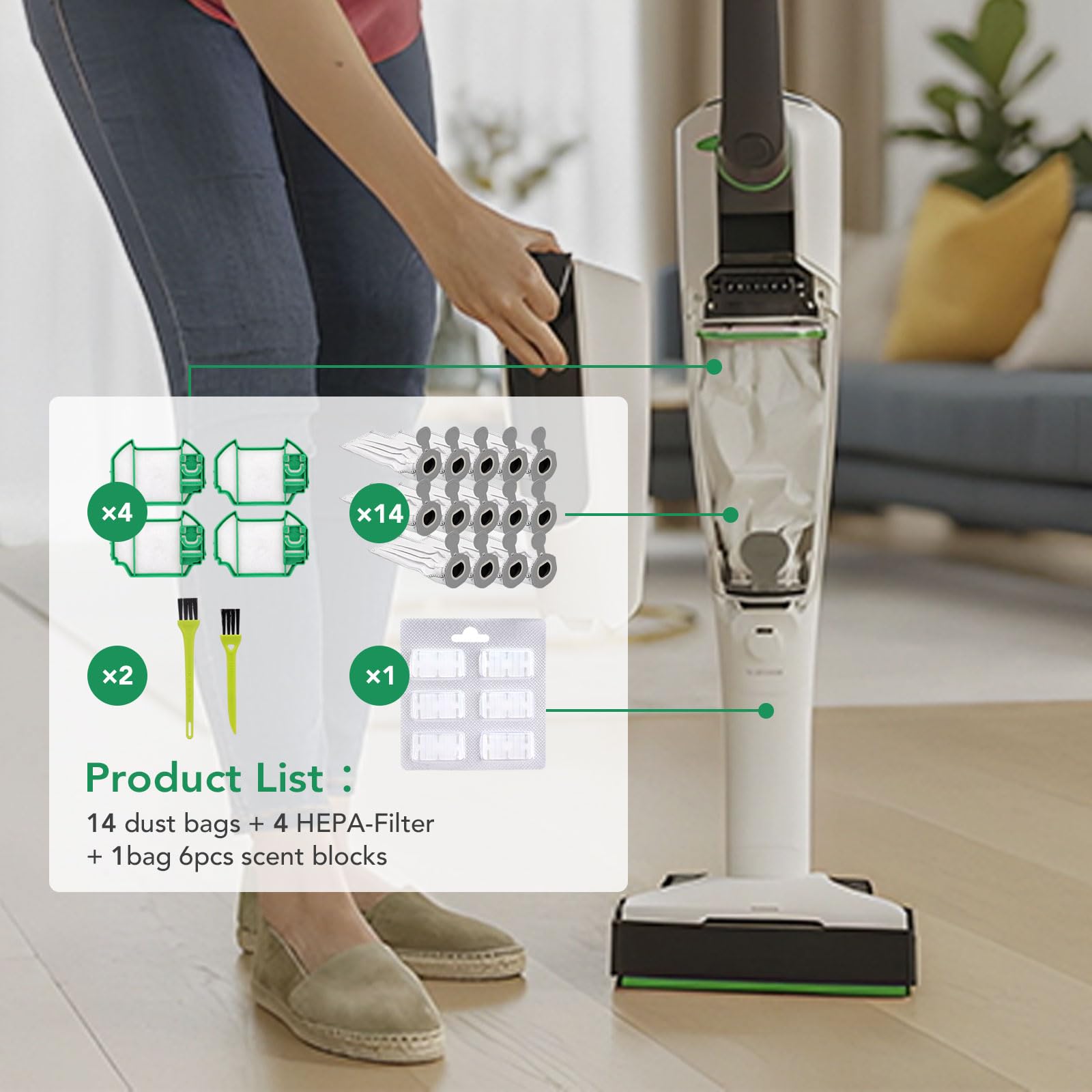 Set di 21 sacchetti per aspirapolvere Vorwerk Folletto VK7 aspirapolvere a batteria, folletto FP7 Premium sacchetti filtro di ricambio VK7 FP7 aspirapolvere