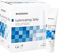 McKesson Sterile Lubricating Jelly 4 oz Tubes 12 Pack - Water-Based Non-Sticky Water-Soluble Lube for Medical Surgical Personal Use