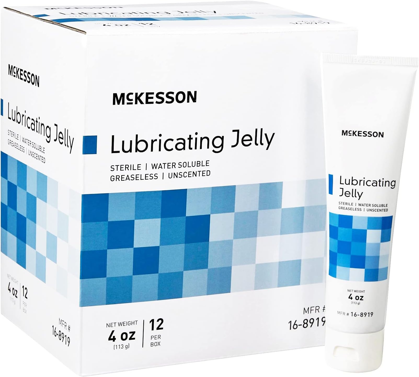 Lubricating Jelly, 4 oz [12 Count] Water Based Non-Sticky Lube, Water Soluble Lubricant Gel - for Surgical, Medical, Personal – Sterile Tube