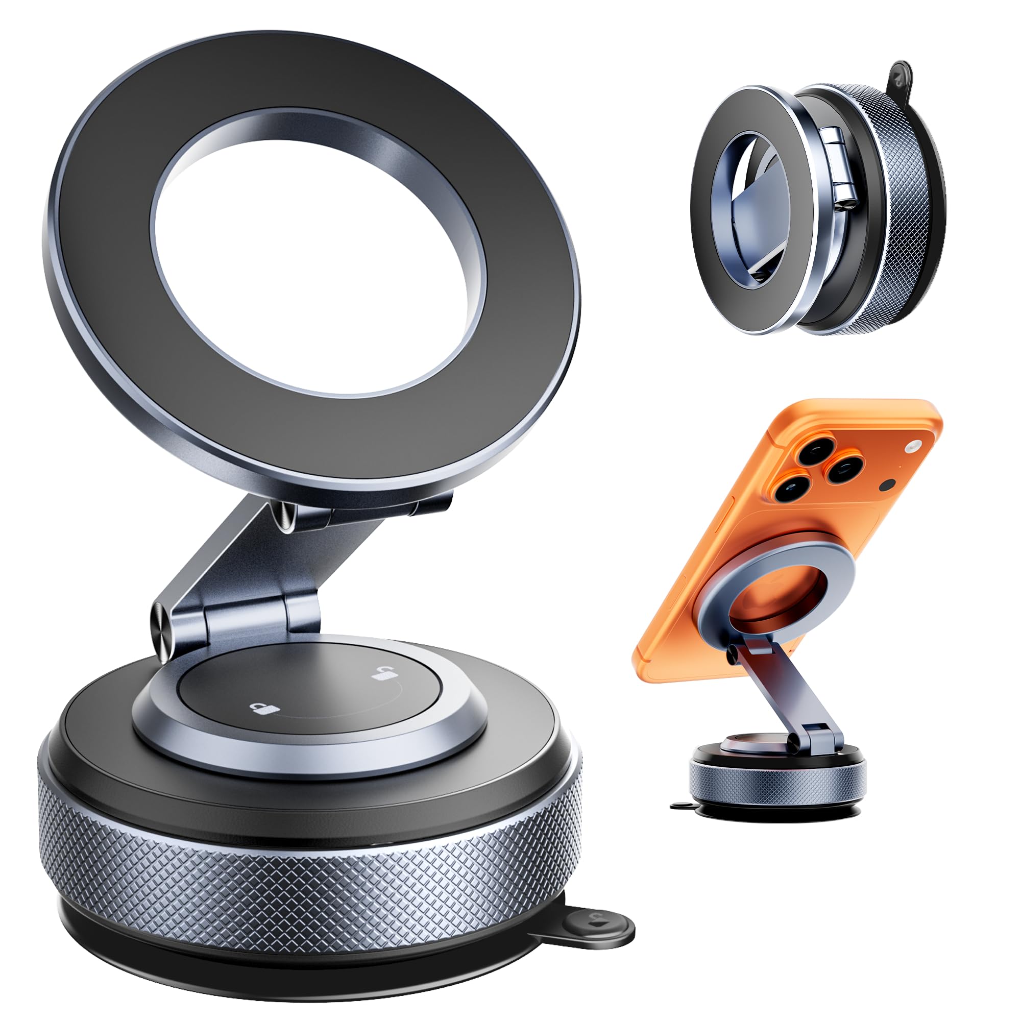 2026 Upgraded Magnetic Phone Holder for Car Strongest Magnet Power Premium Aluminum Alloy 360 Adjustable Car Phone Mount