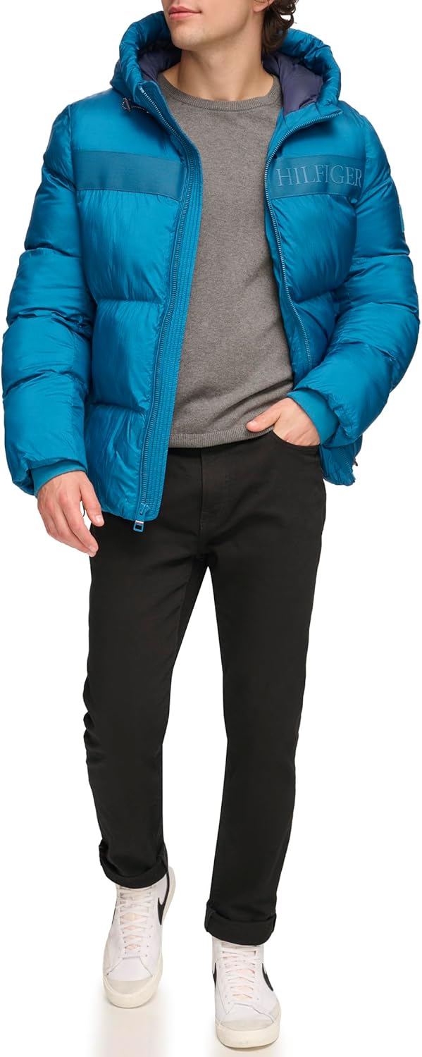 Tommy Hilfiger Men's Tommy Hilfiger Men's Ghost Logo Print Puffer Jacket