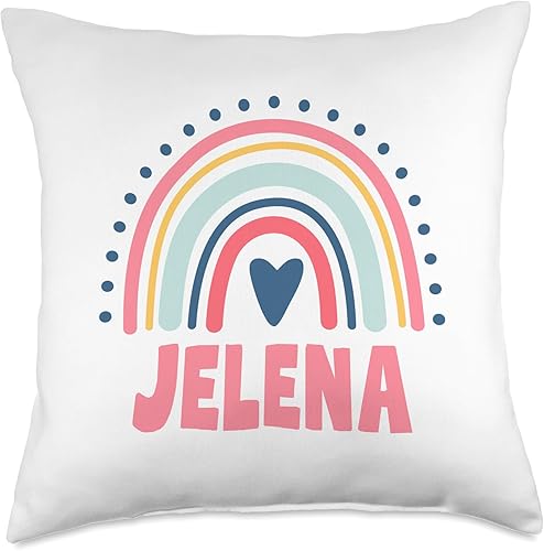 Jelena Name Custom Woman Myth Legend Pink Birthday Party Throw Pillow, 18x18, Multicolor