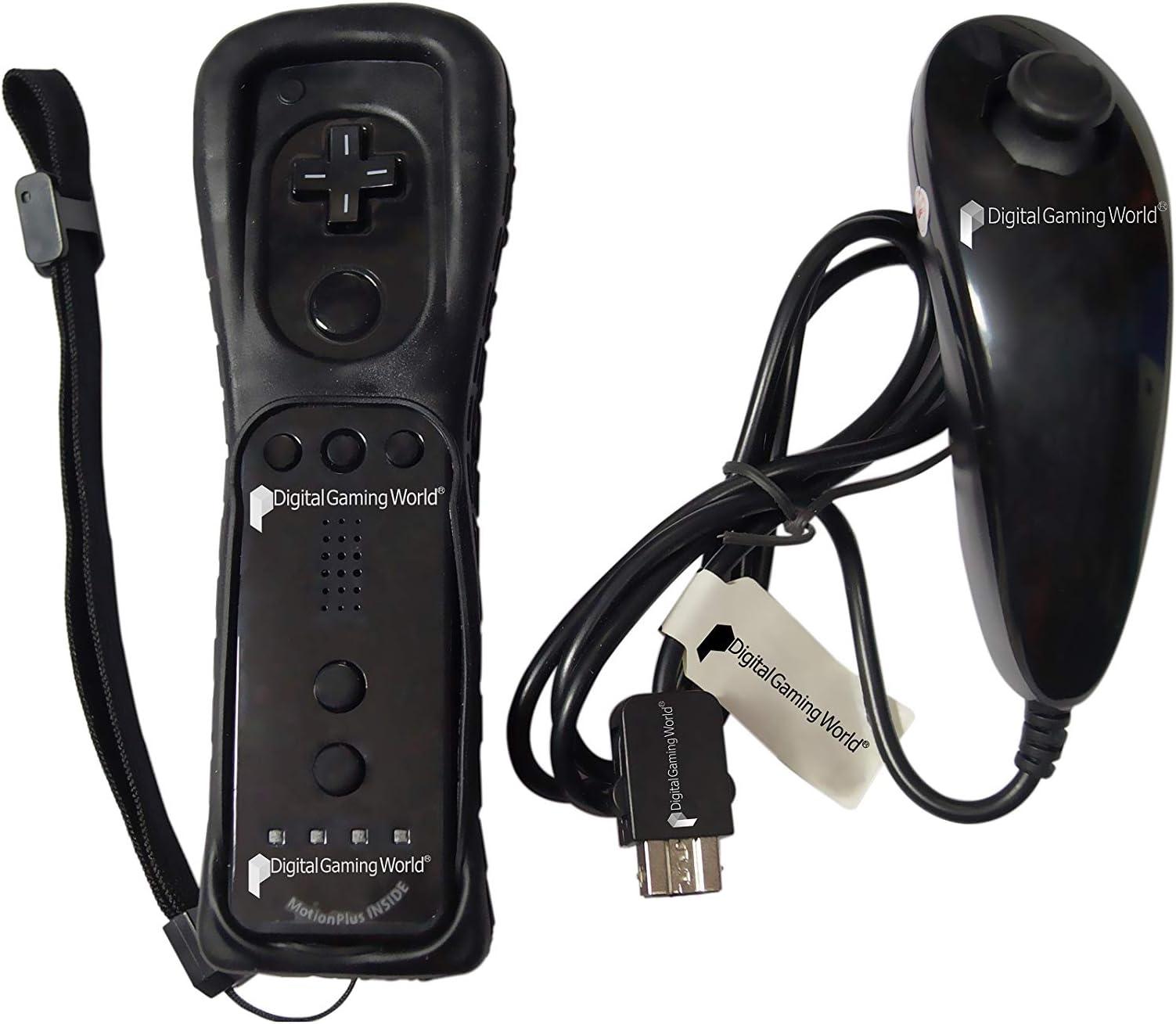 Digital Gaming World® Wii Motion Plus Remote With Nunchuk (Black Color) for Wii Console. Good Quality.*New Stock*