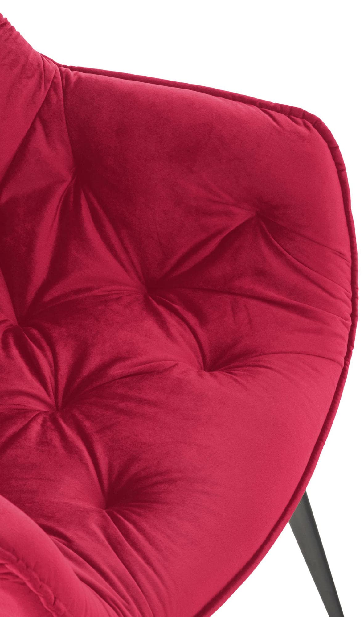 CLP Stuhl Tanna Samt I Gesteppter Polsterstuhl I Esszimmerstuhl Mit Bodenschonern, Farbe:rot