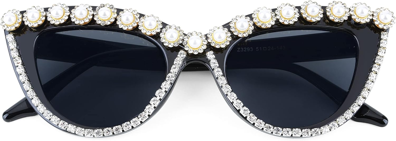 FEISEDY Women Oversized Diamond Sunglasses Fashion Cat Eye Rhinestone Sunglasses Jeweled Frame Costume Party B2360 - Image 3