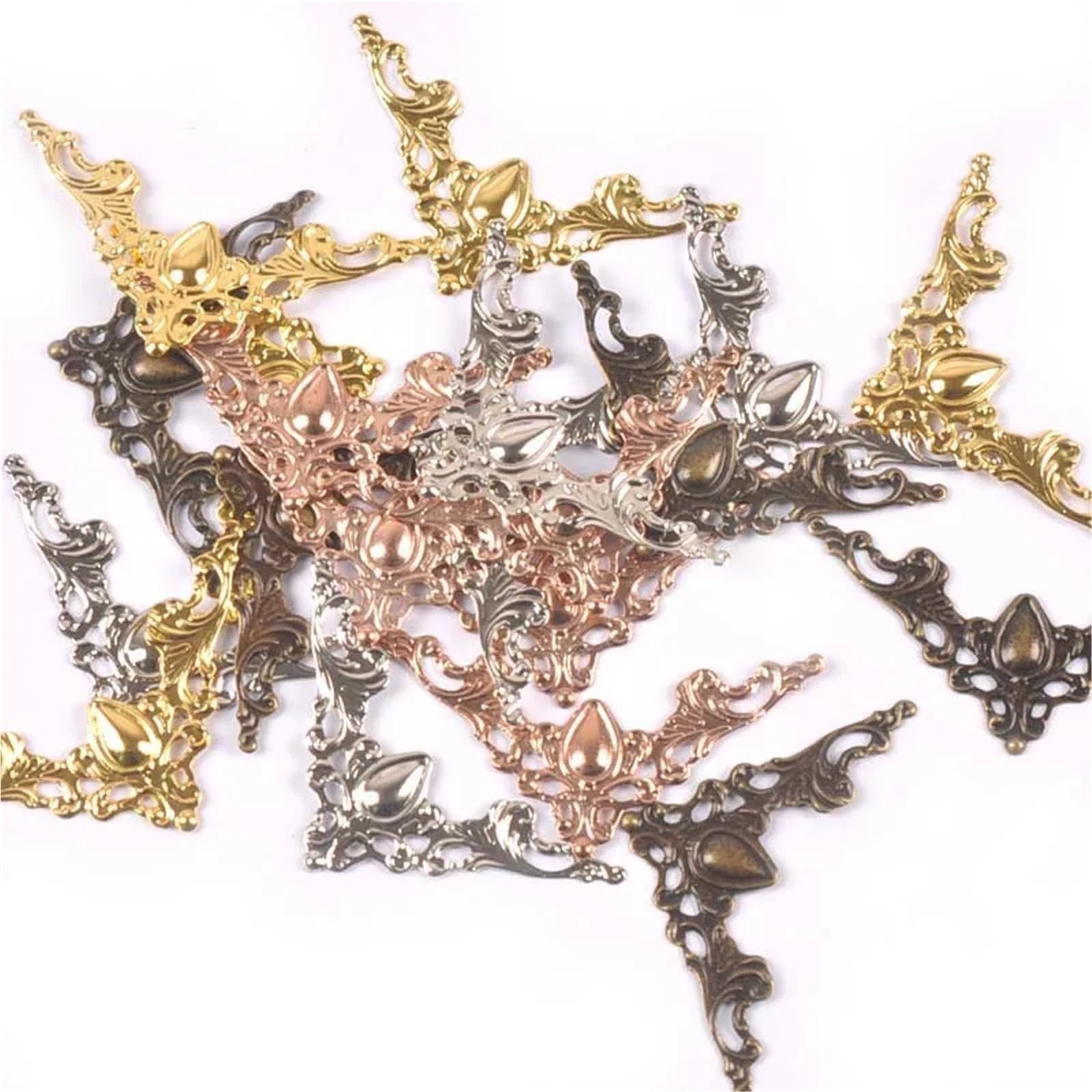 Narożniki do zdjęć w albumie, metalowe ochraniacze na rogi książki, opakowanie 20 sztuk wielokolorowych 40x40 mm(Bronze)