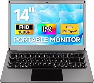 ELECROW 키보드가 있는 14인치 휴대용 모니터, Lapdock 1080P FHD IPS 디스플레이, 내장 배터리, USB C 외부 컴퓨터 모니터, 라즈베리 파이, 휴대폰, 미니 PC, 맥, 게임 콘솔과 호환
