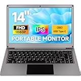 ELECROW 14 Inch Portable Monitor with Keyboard, Lapdock 1080P FHD IPS Display with Built-in Battery, USB C External Computer Monitors Compatible with Raspberry Pi, Phone, Mini PC, Mac, Game Console