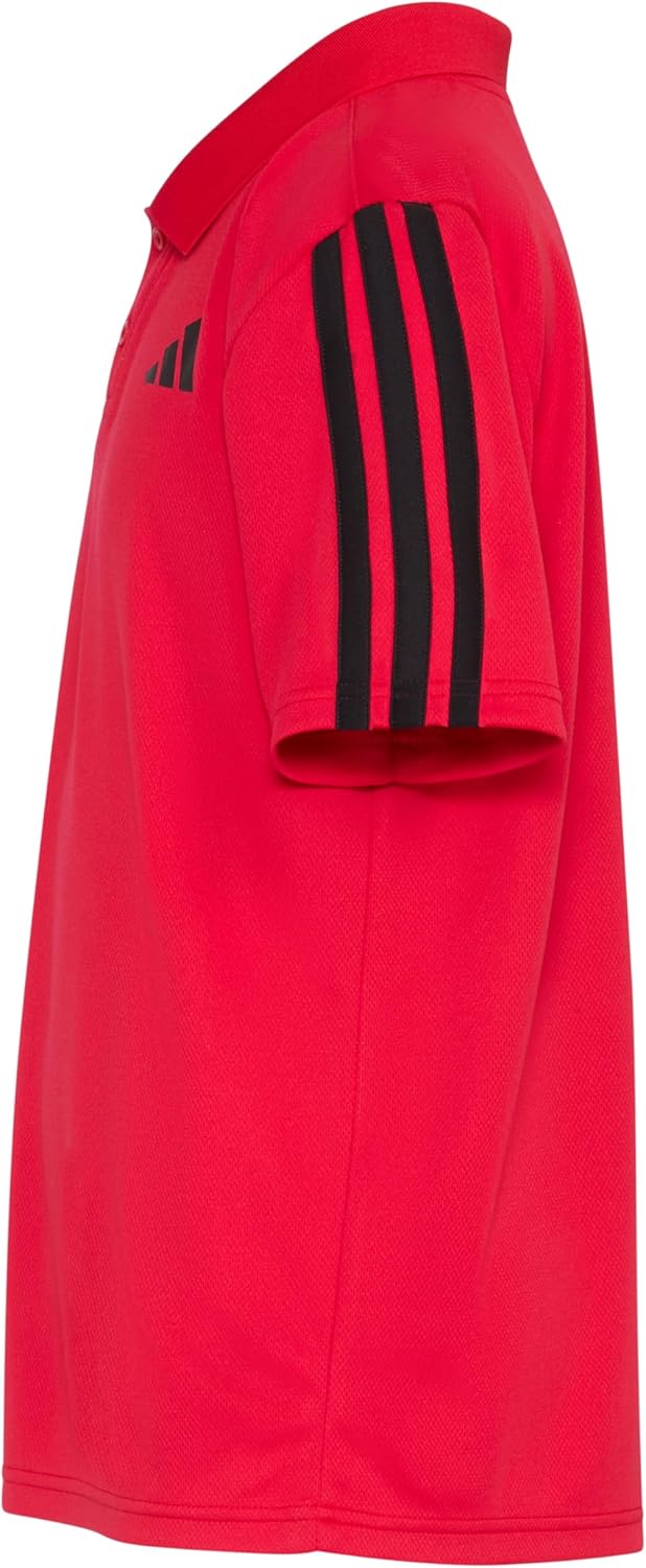 Adidas Boys Short Sleeve Rib Collar 3-Stripe Polo Shirt - Image 4