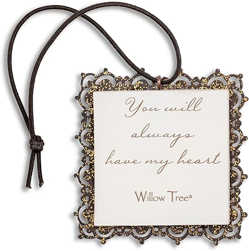 Vista 11 de Willow Tree Adorno con bordes de metal, esculpido pintado a mano en relieve