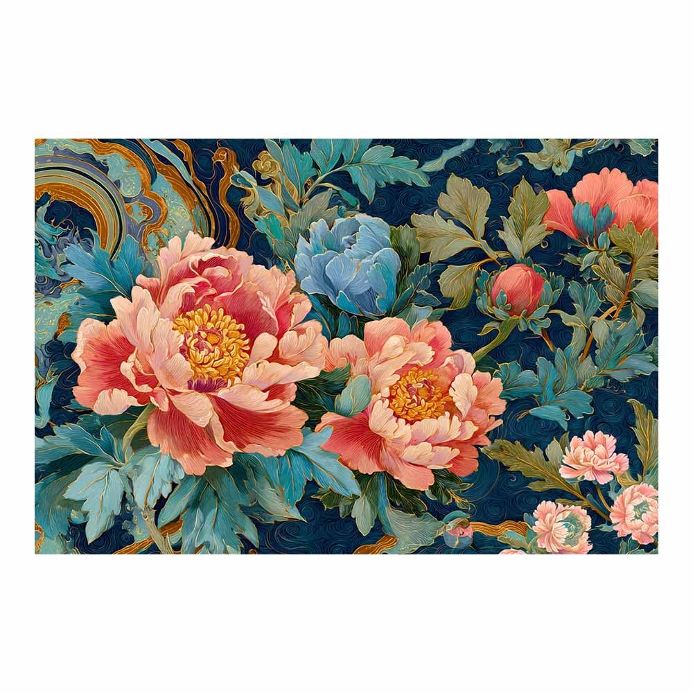 Xeniou Multicolor Flowers Wall Canvas Peony Floral Print Canvas Wall Art, For Living Room Bedroom Home Wall Decoration(Multicolor)-80X120cm Unframed