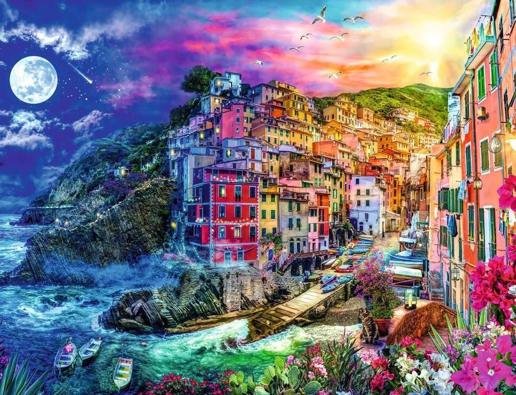 Ravensburger - Cinque Terre - 2000 Piece Jigsaw Puzzle - Featuring The Stunning Seaside Town in Italy - Beautiful, Vibrant Image - Frameable - Premium Quality - Puzzles for Adults