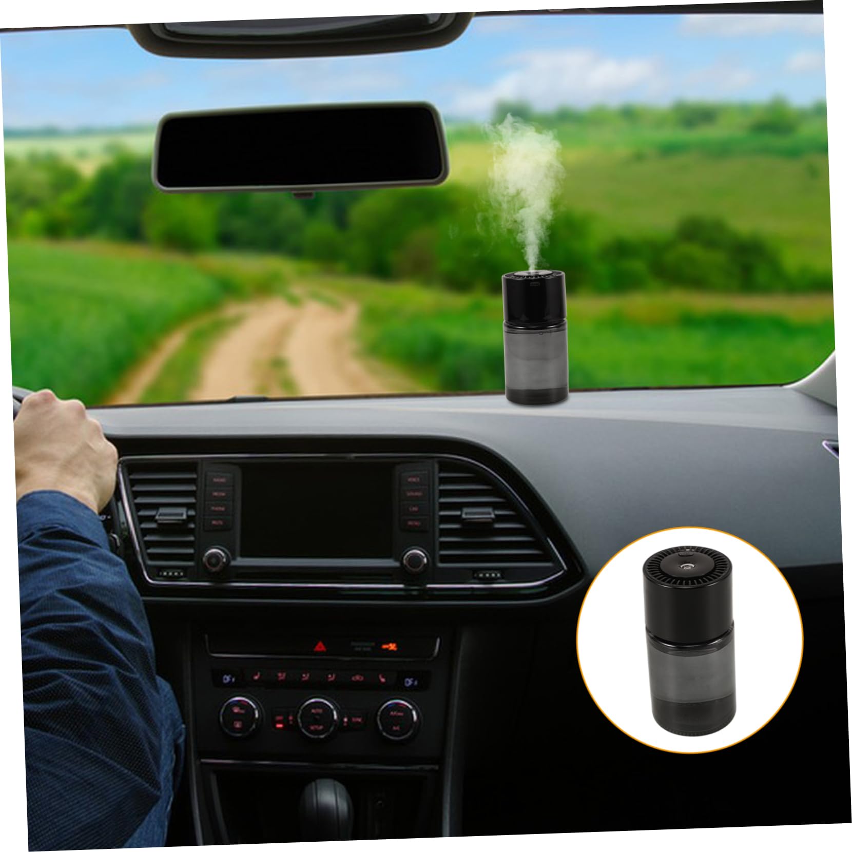Gatuida Difusor de Aceites Esenciales para Coche, Pulverización Automática, 160ml, Niveles de Niebla Ajustables, Ambientador de Coche para Vehículo