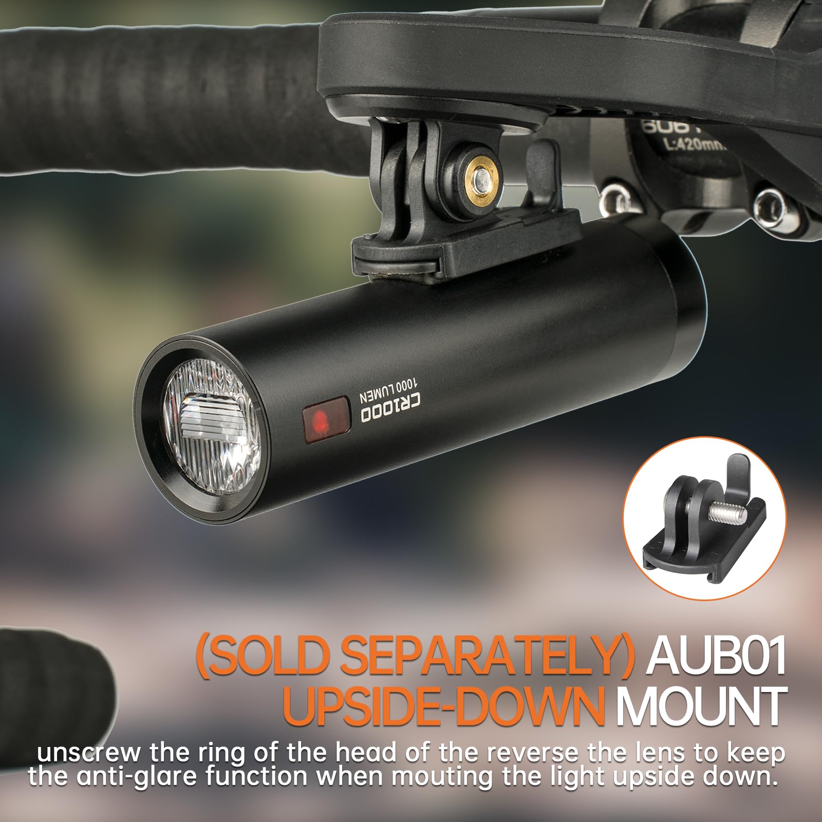 RAVEMEN CR1000 Fietsvoorlicht – 1000 Lumen Met T-vormige Lens – Incl. Afstandsbediening & 4000 MAh Batterij – Waterdicht (IPX6)