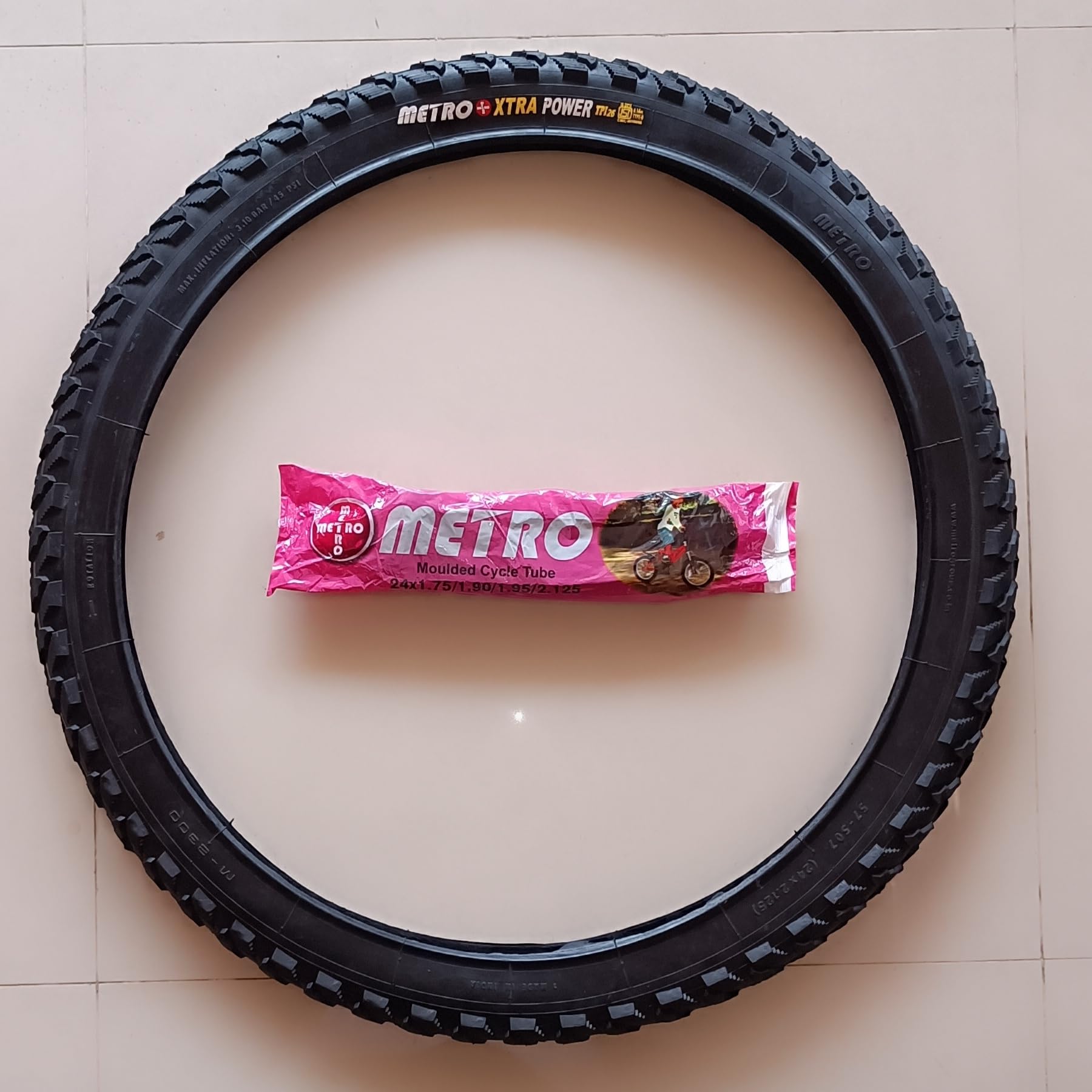Metro Extra Power Bicycle Tire,Tube Black, 24x2.125 Inch, Heavy Duty Mountain Bike Tread Pattern-picture-26