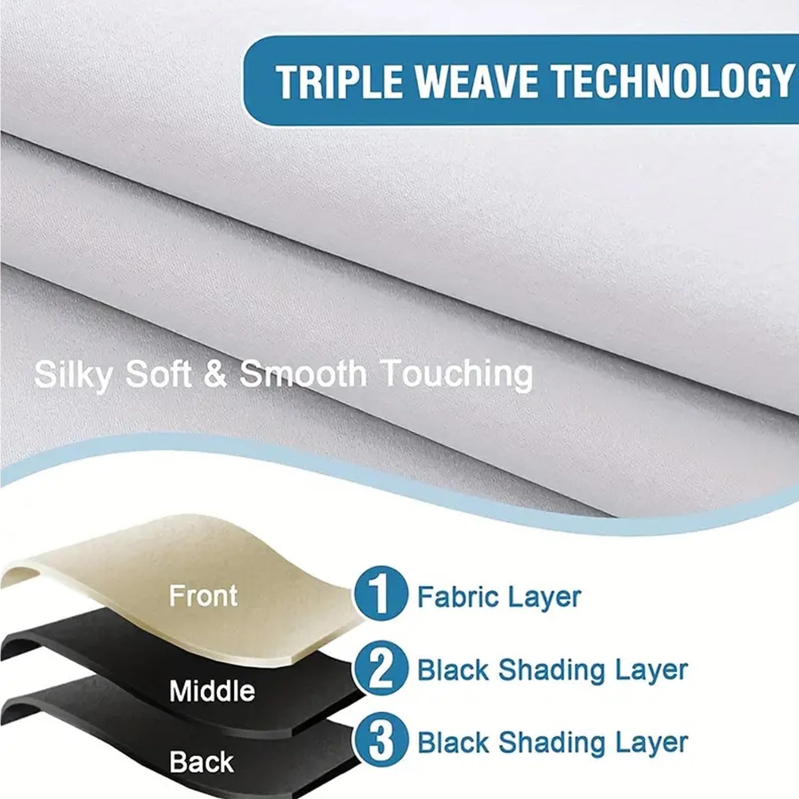 Cortinas opacas térmicas para dormitorio y sala de estar, diseño grueso con ojales, 259 cm de ancho x 213 cm de caída, panel blanco, ideal para privacidad y aislamiento