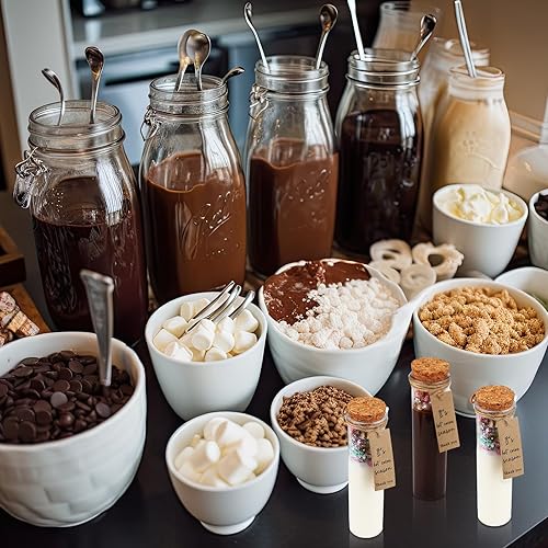 Miniatura 5 de Juego de 24 tubos de ensayo de chocolate caliente de plástico de 2 onzas con etiqueta de agradecimiento tapones de corcho y cuerda, cacao para