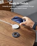 ESR pour MagSafe Porte bague, 360 Poignée de téléphone magnétique à double anneau tournant, alliage MagSafe Support téléphonique pour iPhone Air/17e/17/16/15, Samsung S26/S25 Series, Pixel 10, Titane Bleu, MagSafe Accessoires