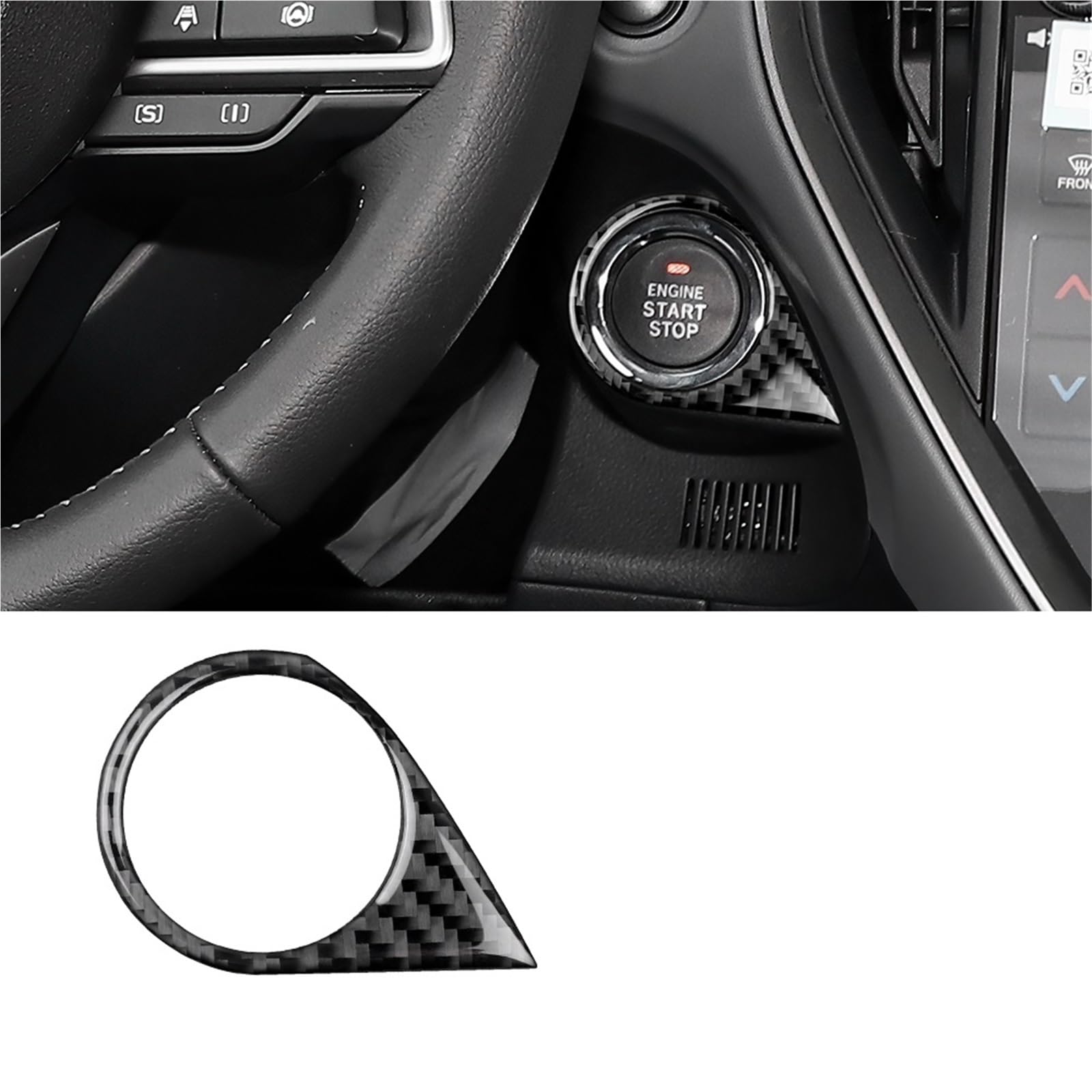 Winvox Black Carbon For Subaru For Crosstrek For Impreza 2024 Car Engine Start Stop Button Frame Lhd Interior Accessories Soft Carbon Fiber Sticker Car Trim Interior(Black Carbon)