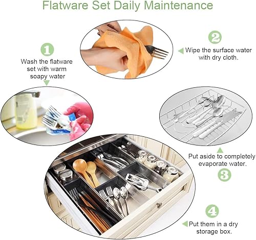 Miniatura 7 de HornTide, juego de cubiertos (cuchillo, tenedor, cuchara), Vajilla, Plateado