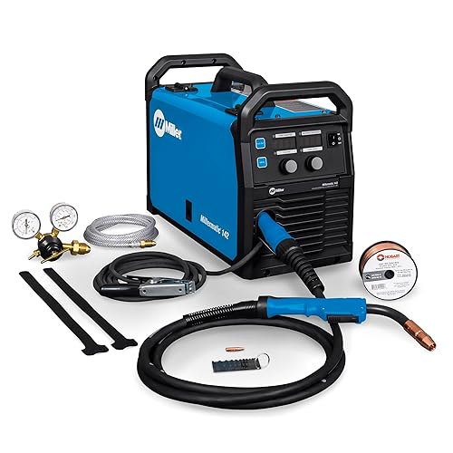 Millermatic® 142 MIG Welder – 120V, Portable Wire Feed Welder with Auto-Set™, Welds Up to 3/16" Steel, Ideal for Auto Repair & Light Fabrication