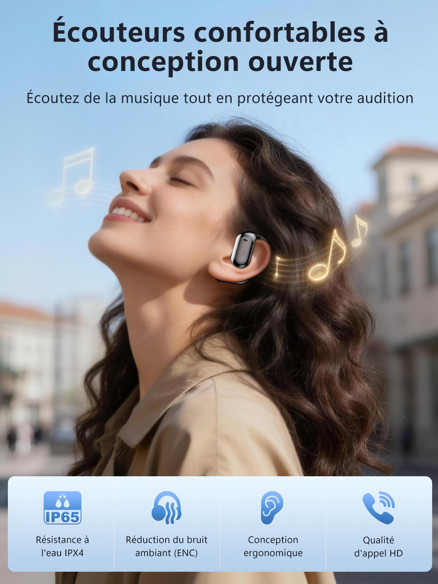AI Ecouteur Traducteur Vocal Instantané: Oreillette Traduction Instantanée avec 164 Langues 7 Modes de Traduction - Écouteurs 4 en 1 Bluetooth 6.1 avec 75H Autonomie - Casque pour Voyage Affaires