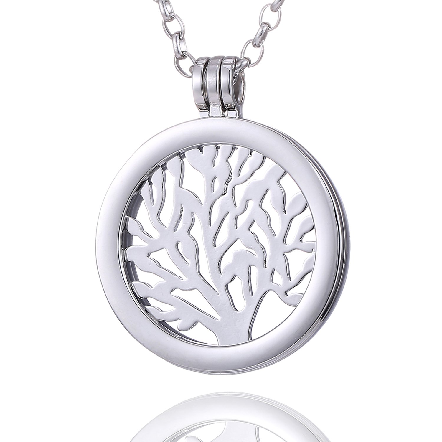 Morella Mujeres Collar 70 cm Acero Inoxidable y Colgante Amuleto Coin 33 mm en Bolsa para Joyas — view 22