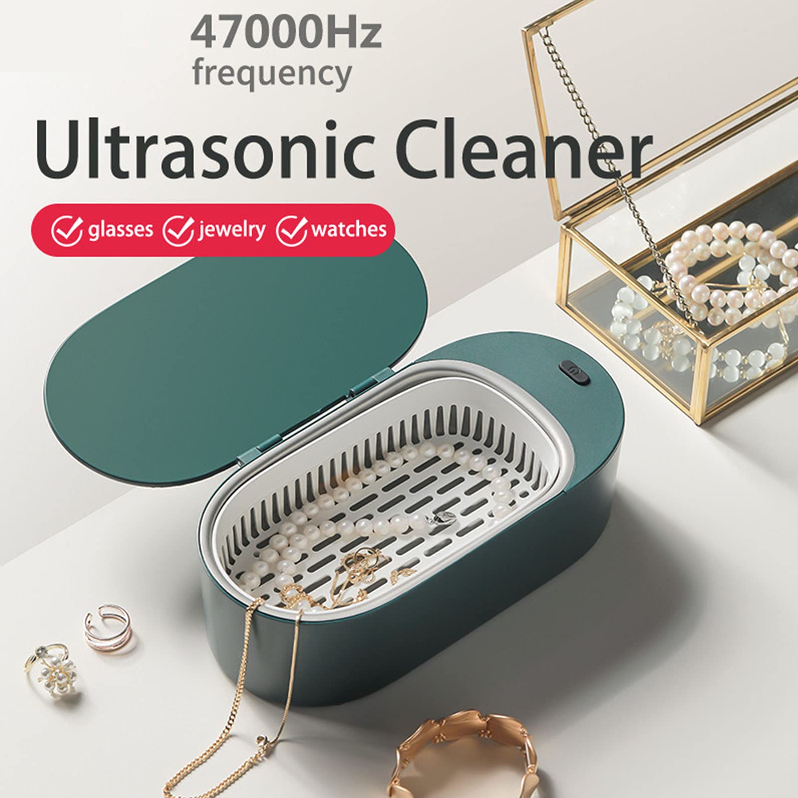 Limpiador Ultrasónico 400ml Pequeño Hogar Profesional para Pulir Joyas De Anillos replicas De Gafas. Dentaduras Postizas. Monedas. Piezas De Metal Y Más