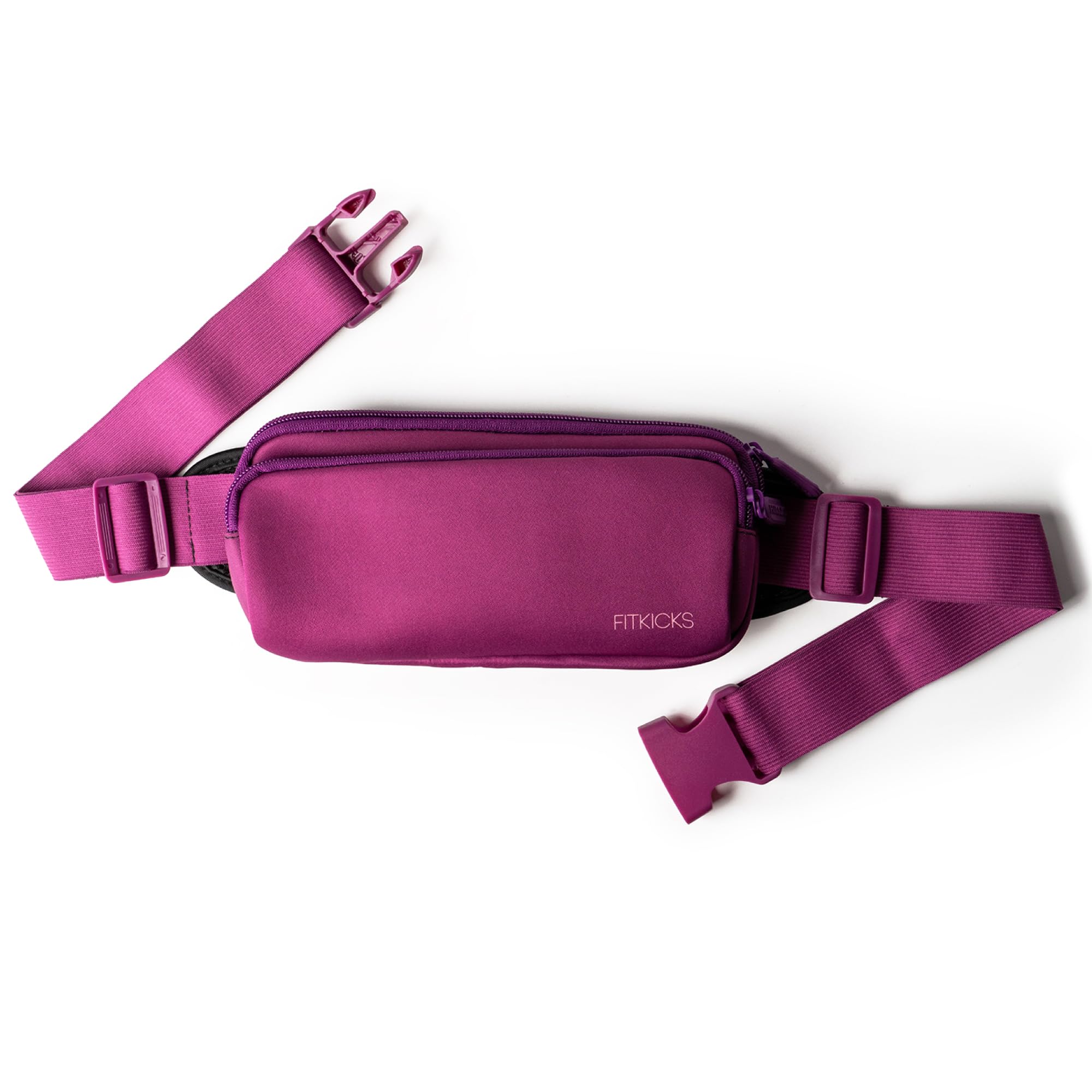 FITKICKS Fitzip Belt Bag and Crossbody Fanny Pack, Waist Pouch with Adjustable Strap - Purple