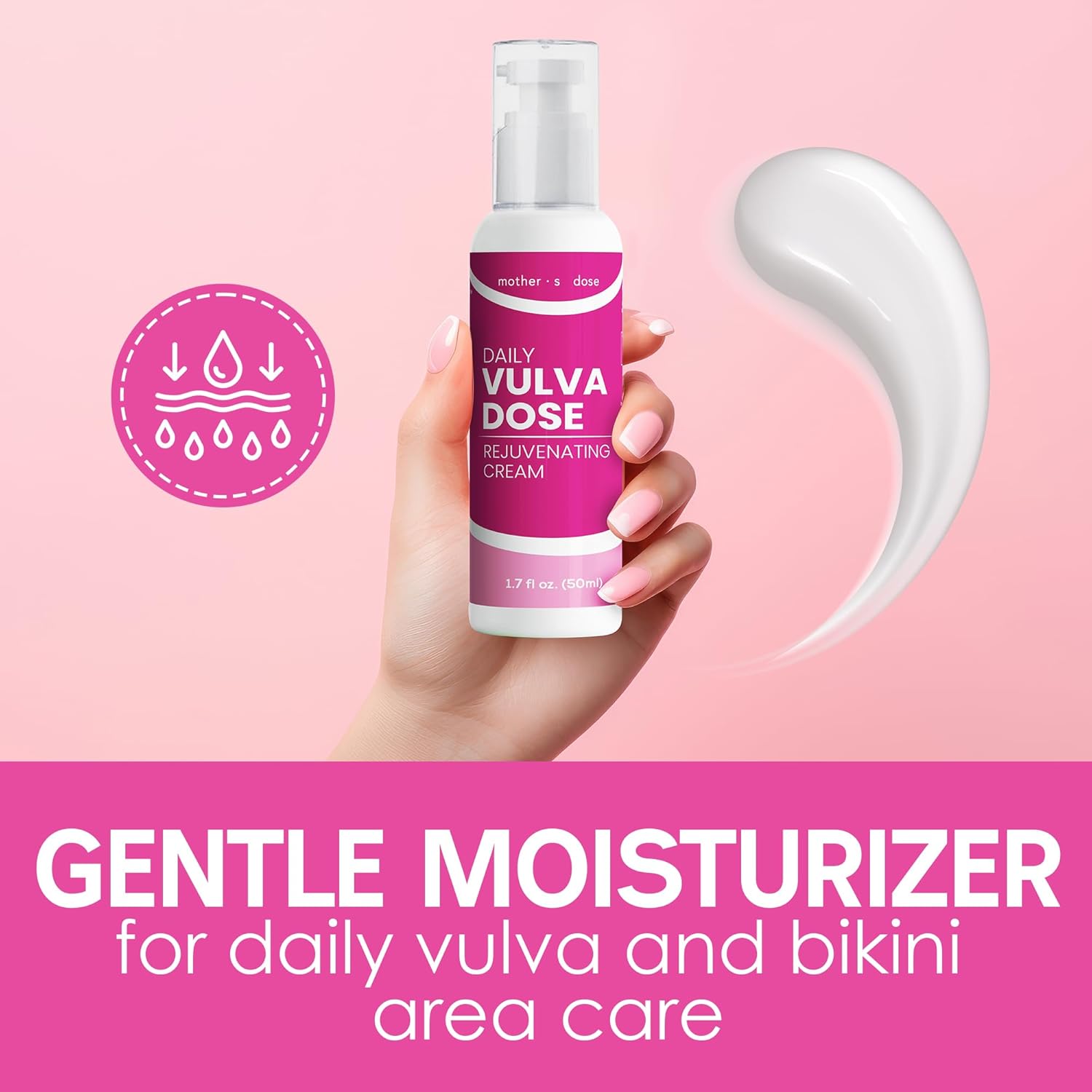 Vaginal Moisturizer by Mothers Dose Vulva Cream for Women’s Health Feminine DHEA Cream for Vulva Dryness & Discomfort with Added Hyaluronic Acid 90 Day Supply Made in USA