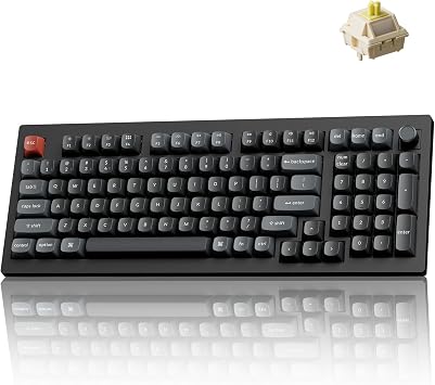 Keychron V5 Ultra 96% Wireless Mechanical Keyboard with 8000Hz Polling Rate & NKRO, Hot-Swappable RGB, Banana Switches, 97 Keys, 2.4GHz/Bluetooth/Wired, OSA PBT Keycaps, for Mac/Win/Linux - Black